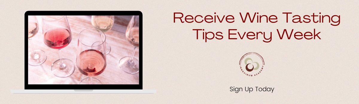 The photo invites you to sign up for our weekly wine tasting tips, which we will email to your inbox.