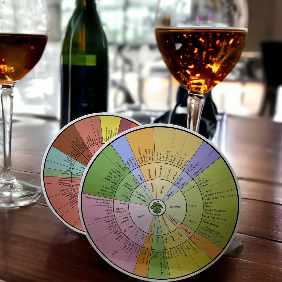 Image of the Wine Aroma Wheel Duo used in a tasting room