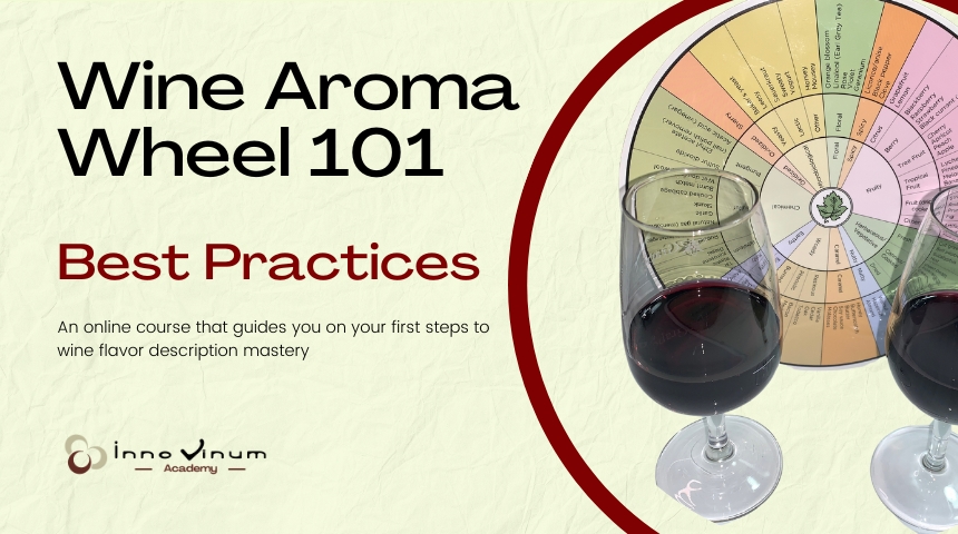 An image showing the Wine Aroma Wheel course I created.