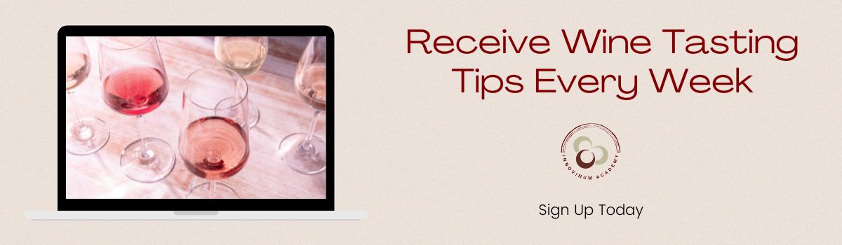 The photo invites you to sign up for our weekly wine tasting tips, which we will email to your inbox.