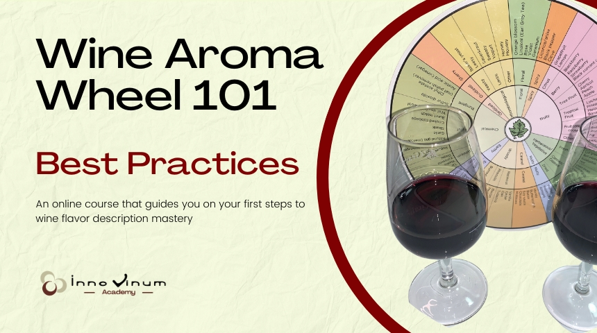 An image showing the Wine Aroma Wheel course I created.